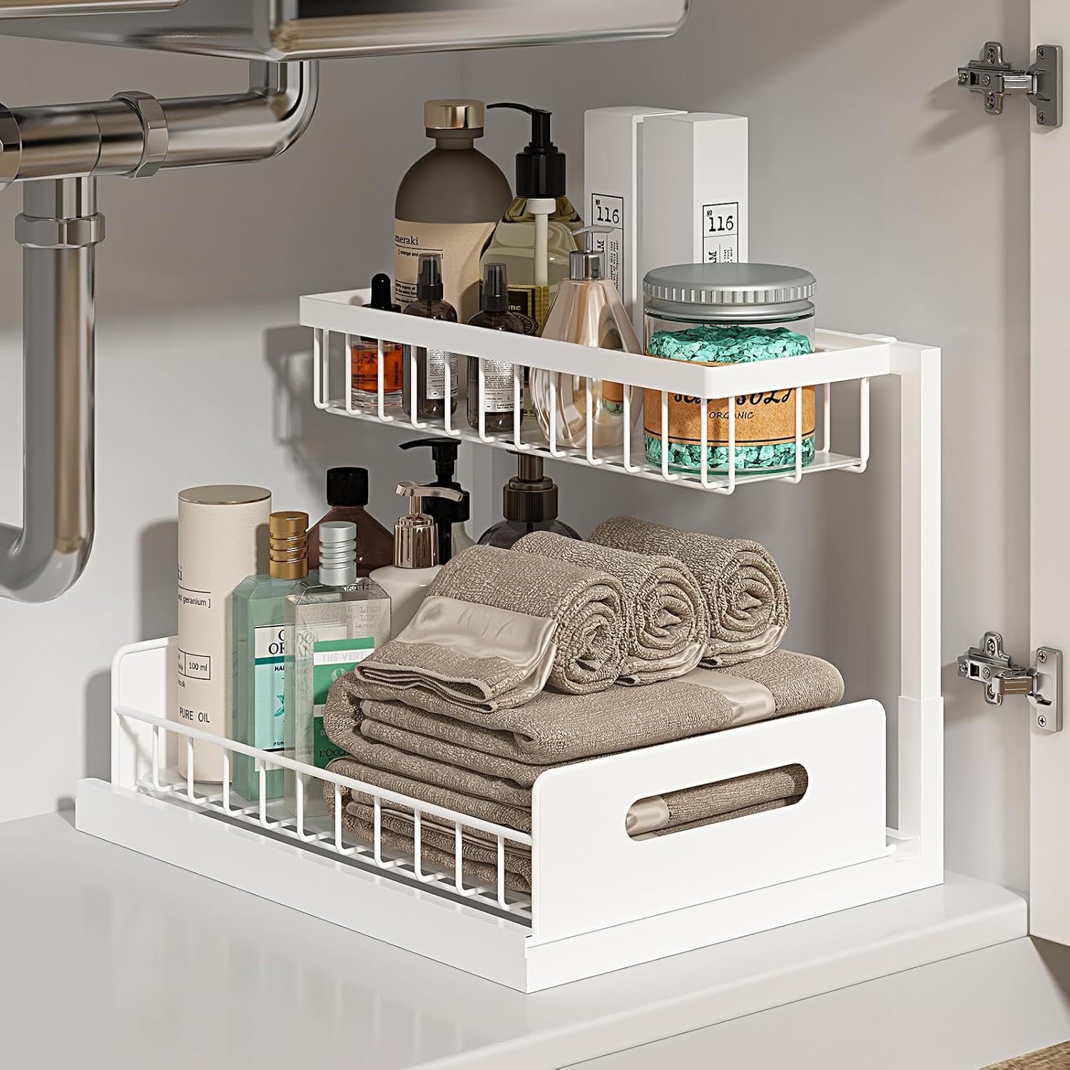 Spot Cross-border Kitchen Storage Shelf Under Sink Storage Pull-out Basket Multifunctional Kitchen Seasoning Rack Storage Rack