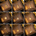 Copper inlaid zirconium four-leaf clover necklace for women, titanium steel real gold plating popularinsfashion flower exquisite sweater chain jewelry