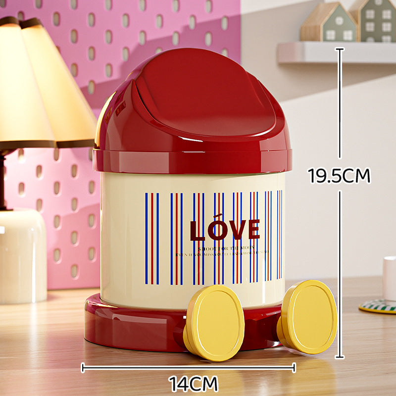 Cartoon home desktop trash can - mini, cute, high-value storage for office, bedroom, dorm, and desk