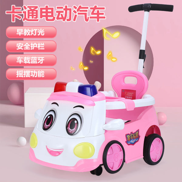 Police Car Alliance Genuine remote control electric vehicle anti-rollover boys and girls can sit and push four-wheeled electric toy car