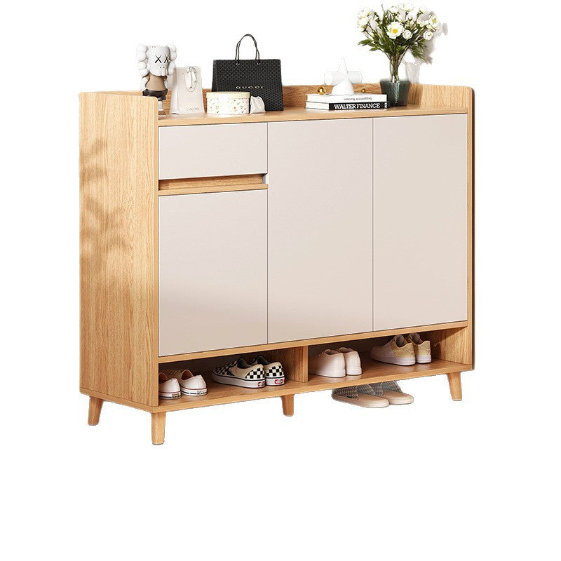 Solid wood shoe cabinet, indoor corridor at the entrance of the home, large-capacity new entry entrance cabinet, light luxury shoe rack