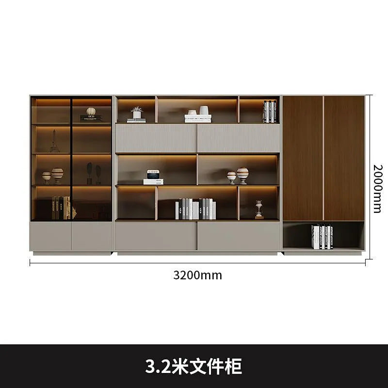 Retro file cabinet, office wall-mounted storage cabinet, storage cabinet, luxury boss background cabinet, bookcase floor