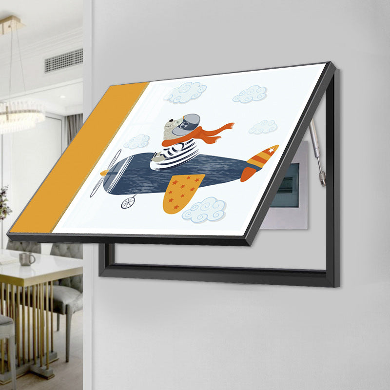 Meter box decorative painting modern simple switch box cover light luxury distribution box hanging painting restaurant flip cover cover mural