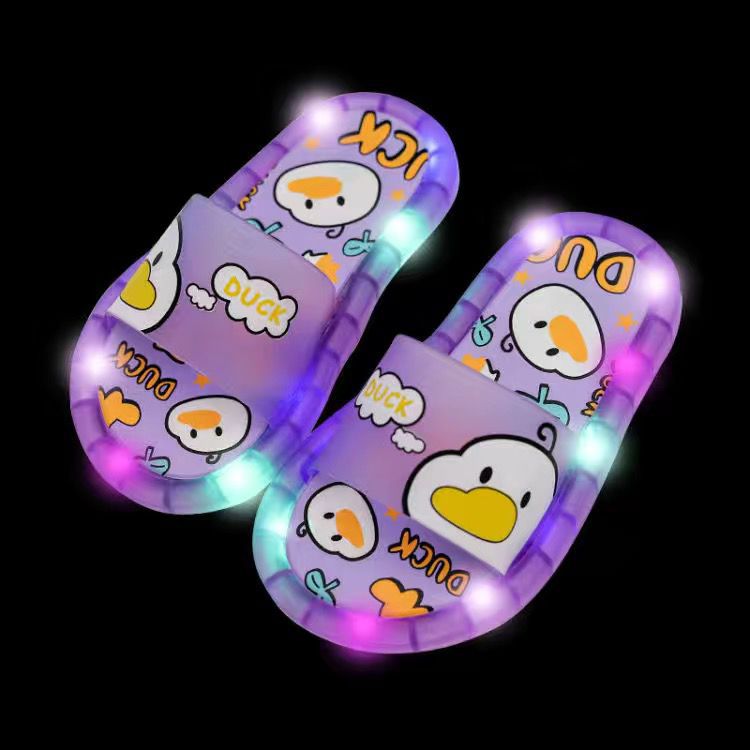 2024 cartoon kids' slippers - summer light-up, trendy, cute baby animal indoor/outdoor home slides