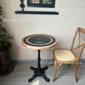 Hotel negotiation table retro dining table with wireless charging bluetooth audio all solid wood desktop small round table desk