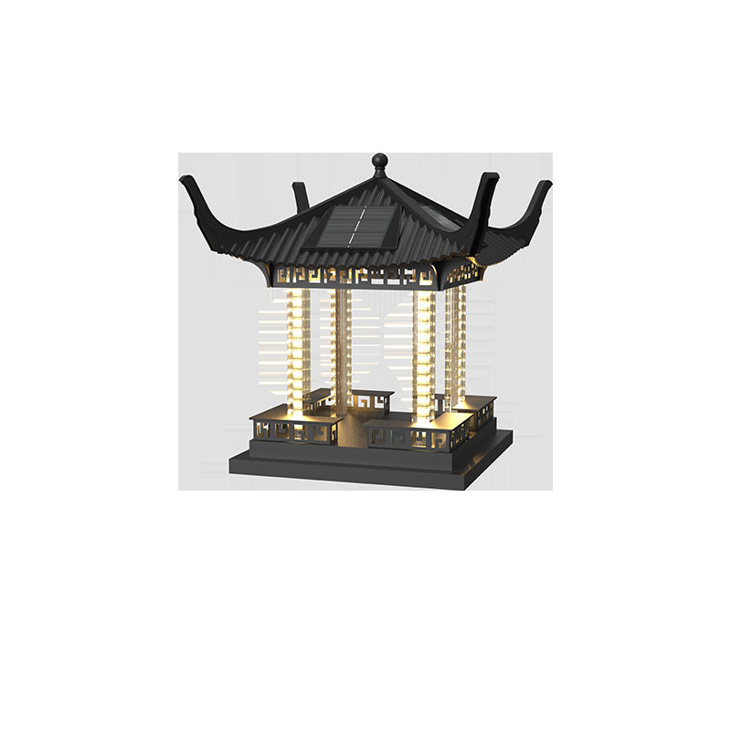 Solar powered post cap lights - outdoor waterproof garden lights for pillars, gates, and fences - villa column lights