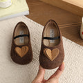 Vancahao korean children's shoes  spring and autumn new girls' suede heart princess shoes soft sole mary jane flats