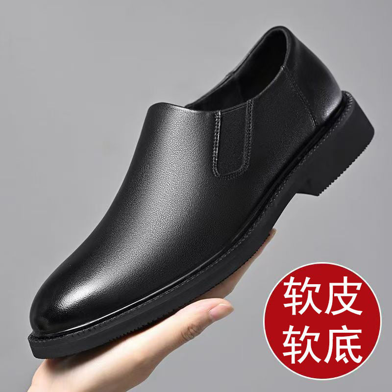 Men's shoes new arrival genuine menplaid soft leather middle-aged formal soft bottom pedal casual leather shoes business soft leather breathable