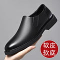 Men's shoes new arrival genuine menplaid soft leather middle-aged formal soft bottom pedal casual leather shoes business soft leather breathable