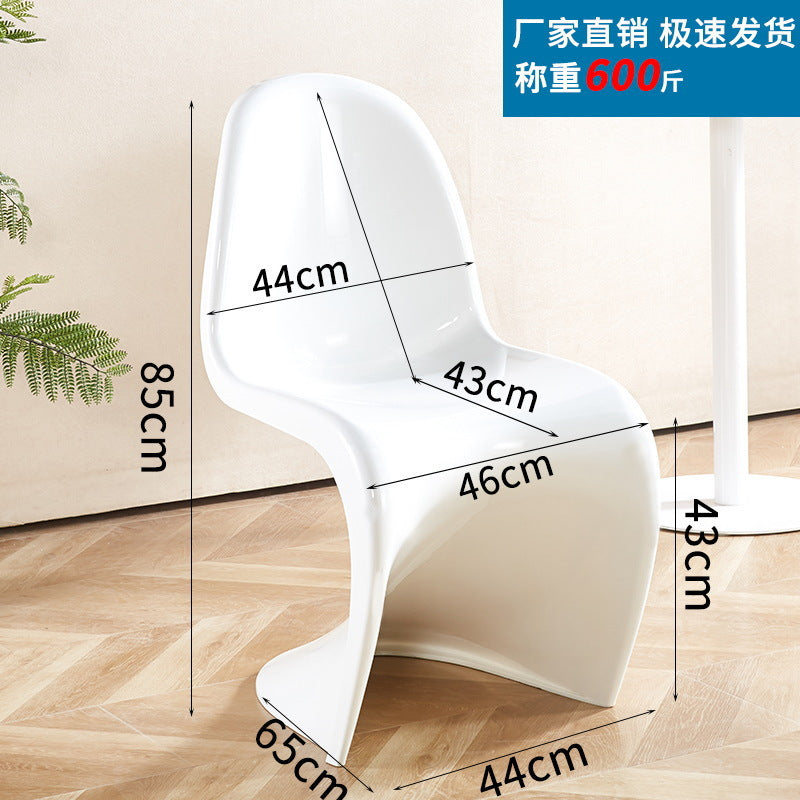 Pantone chair art light luxury dining chair popular transparent plastic chair scandinavian for home modern casual backrest makeup stool