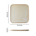 Vintage rustic ceramic steak plate - unique square plate with rim for home, restaurant, hotel, and dessert presentation