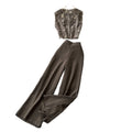 Light mature style classy sense lace vest high waistloose pantstwo-piece set women's summerwork clothingslimming looksuit