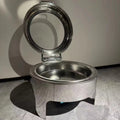 Stainless steel round buffet warmer - 6l with see-through glass lid - commercial grade soup warmer for hotels and restaurants