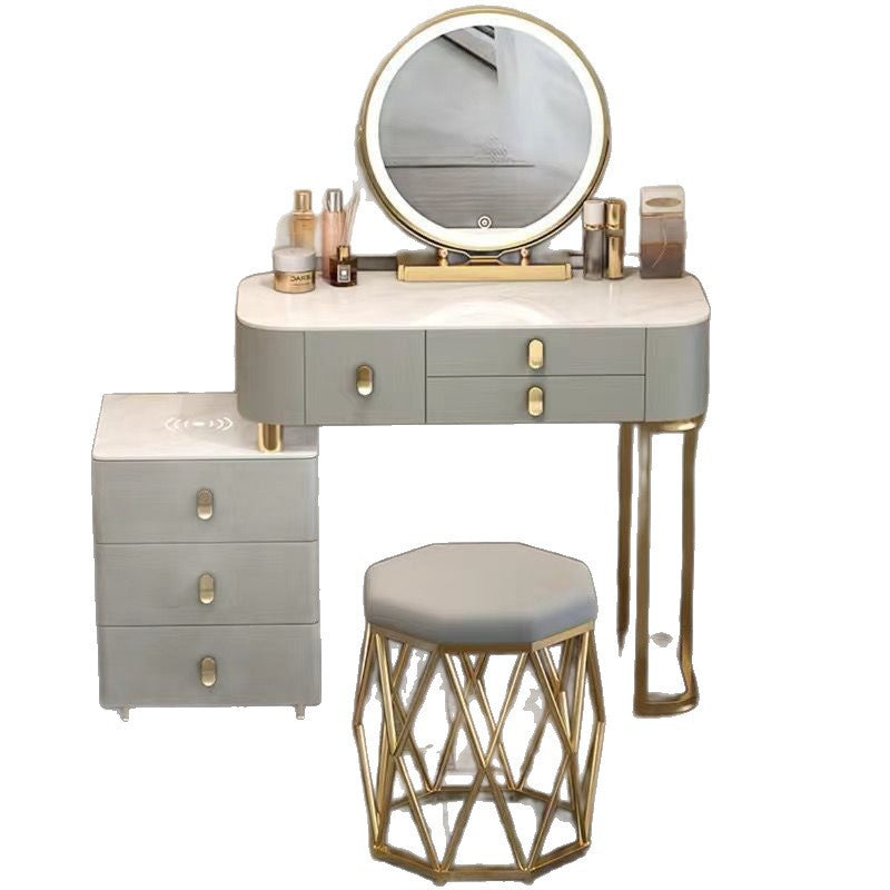Vanity table bedroom solid wood smart home vanity table multi-functional makeup table accessible luxurycasualplaid vanity table