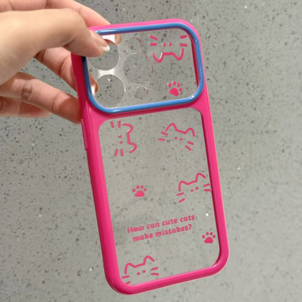 Suitable for apple 17promax mobile phone case dopamine color contrasting lines kitten paw print iphone18 starry sky case