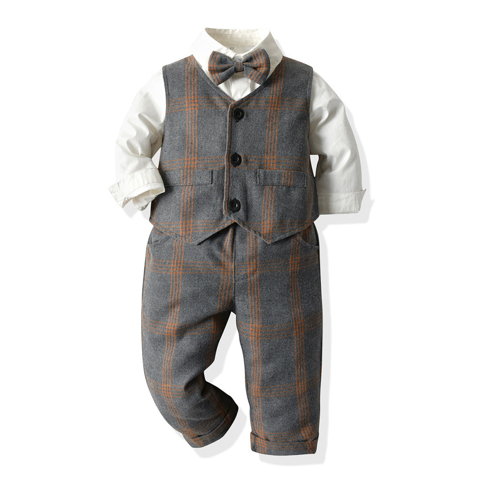 Kids suit suit handsome boy flower boy vest dress baby boy first birthday birthday medium large child suit spring clothing