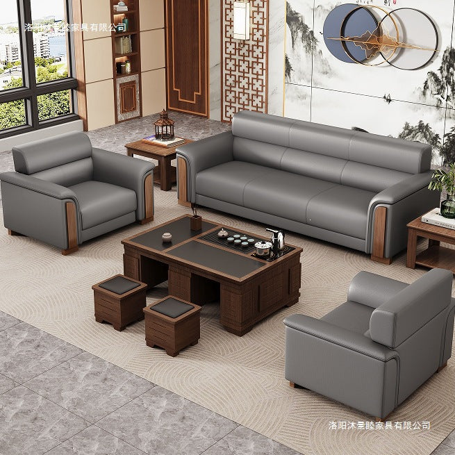 Office sofa coffee table minimalist reception area office sofa three-seater set living room small apartment