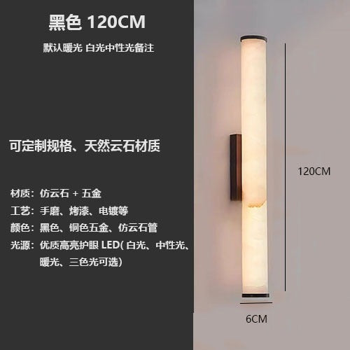 Modern casual marble round tube wall lamp hotel sales department corridor foyer accessible luxury bench decorative wall lamp custom size