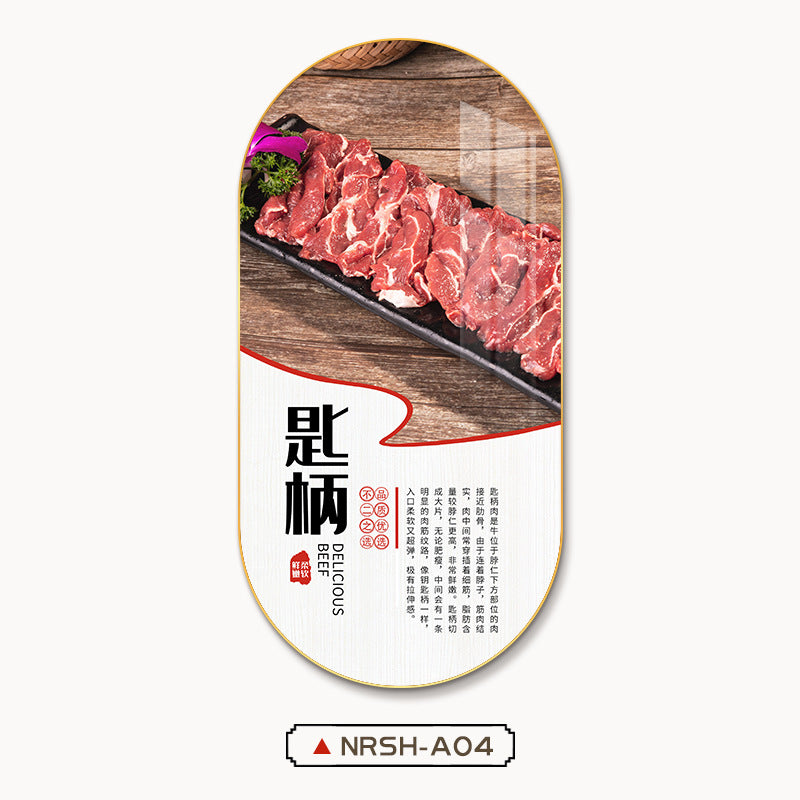 Chaoshan beef hot pot shop decorative painting beef part map poster mural hotel box restaurant barbecue shop hanging painting