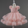 Performance catwalk girls birthday princess dress puffy skirt women's stage kids baby performance costume one year old dress model