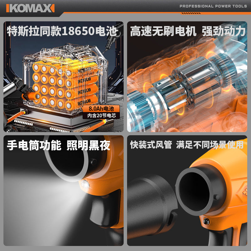 High-performance turbine fan air blower - powerful lithium-ion industrial handheld dust blower/blaster
