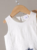 Baby clothing kids set children outfit white vest + pants two-piece set
