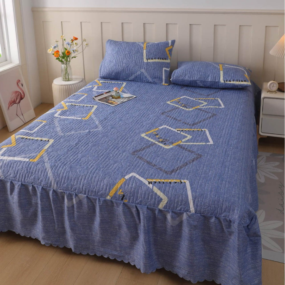 2026 amazon quilted bed skirt bedspread heightened double anti-static breathable mattress simmons bedspread three-piece set