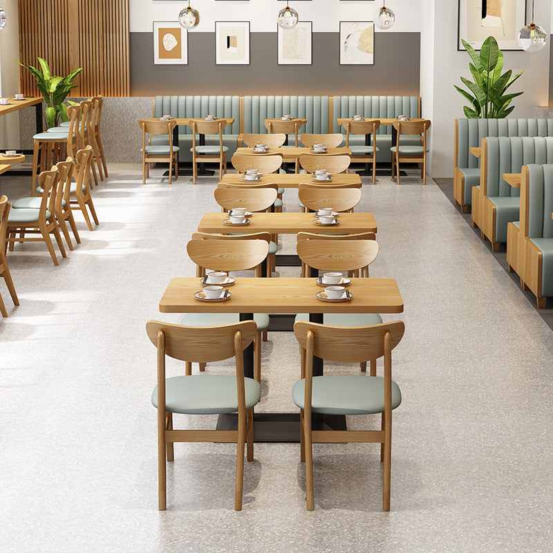 Coffee Western Restaurant Storage Card Sofa Catering Hotel Dessert Milk Tea Shop Restaurant Solid Wood Table and Chair Combination