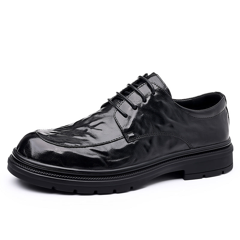 Genuine leather dress shoes for men - new spring collection, british style, business formal, plus size available, full grain leather, groom's wedding shoes