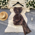 European and american women's clothing exportdressins pure lust hot girl pleated waist silm sleeveless hot diamond mesh hip skirt