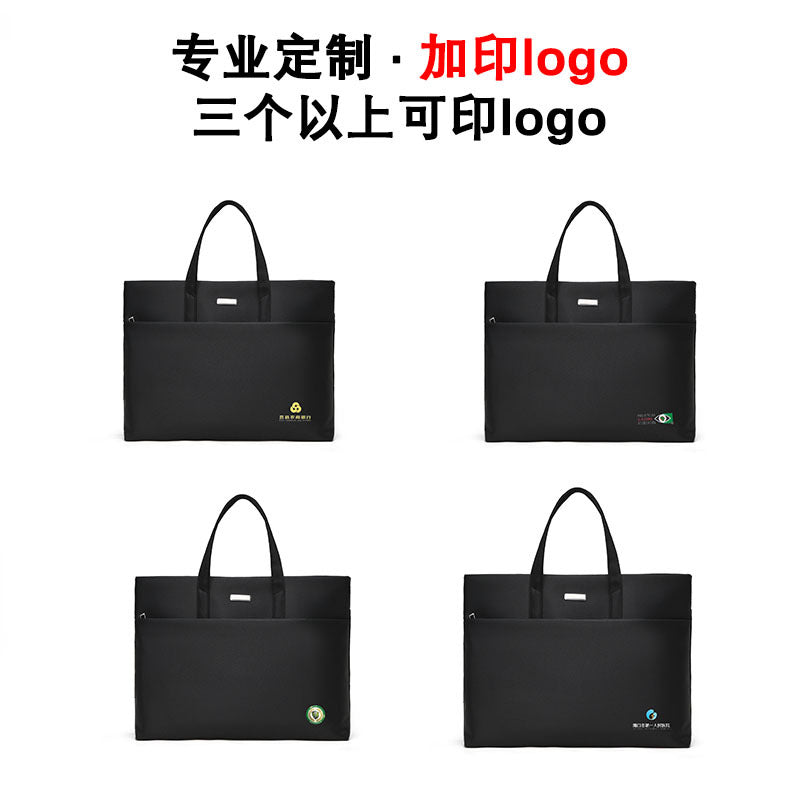 Portable file bag Business nylon cloth Computer bag Zipper information bag Large capacity office meeting briefcase wholesale