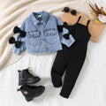 Kids clothing  cross-border new arrivalfashionspring & fallgirl denim long sleevesoutwear one-piece pants