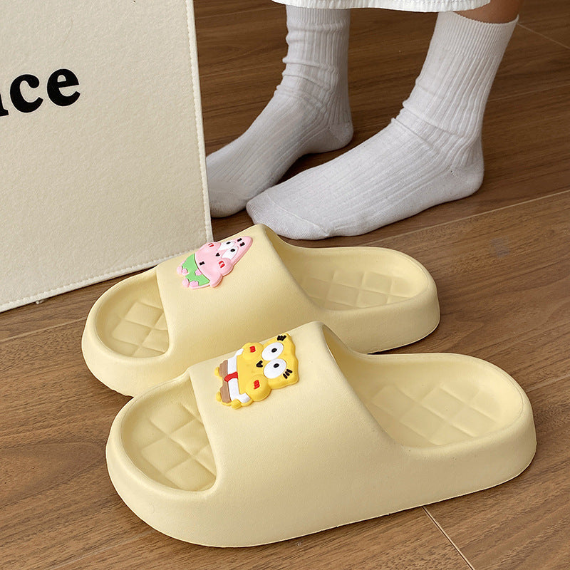Cartoon eva non-slip slippers for women summer ins indoor home bathroom thick sole shit feeling outwear couple sandals for men