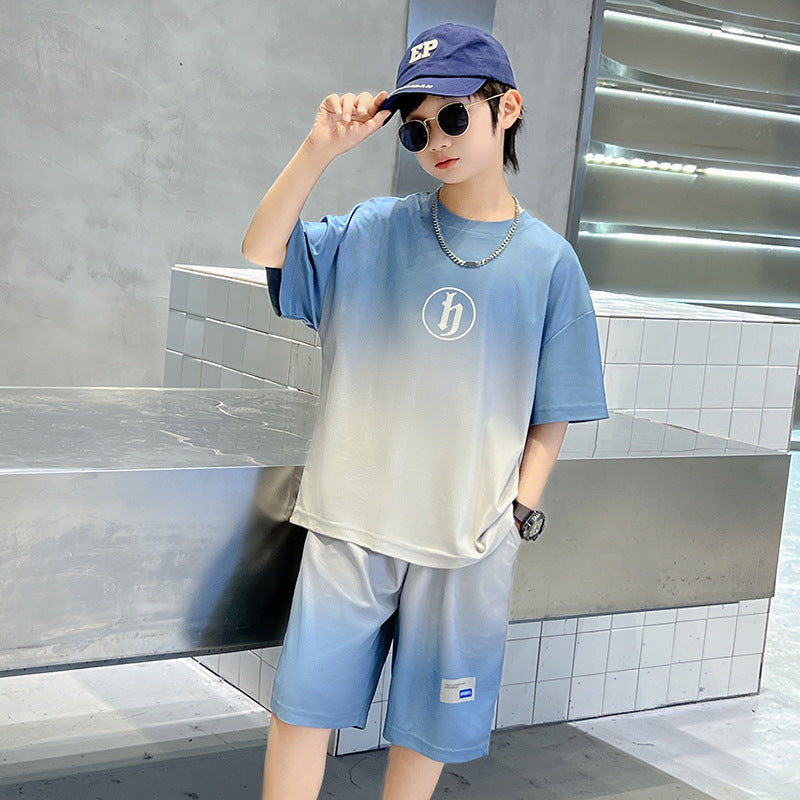Boys' summer outfit set: new  styles for mid-to-large children - lightweight, short-sleeved, stylish summer clothes for boys, perfect for making a statement