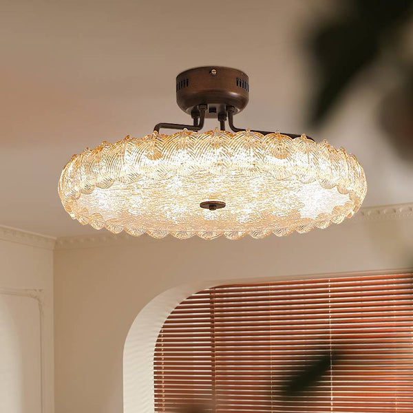 French medieval bedroom ceiling lamp light luxury high-end gold foil living room lamp modern simple study intelligent lamp