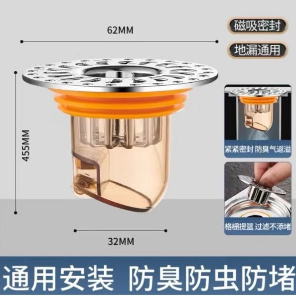 Toilet floor drain deodorant universal inner core toilet sealing closed cover insect-proof sewer pipe anti-return odor artifact