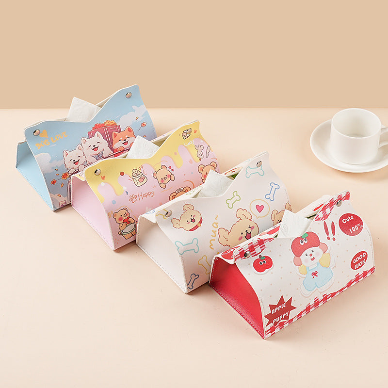 Household living room pumping carton storage pumping box restaurant high-end car ornament ins cute cartoon style tissue box