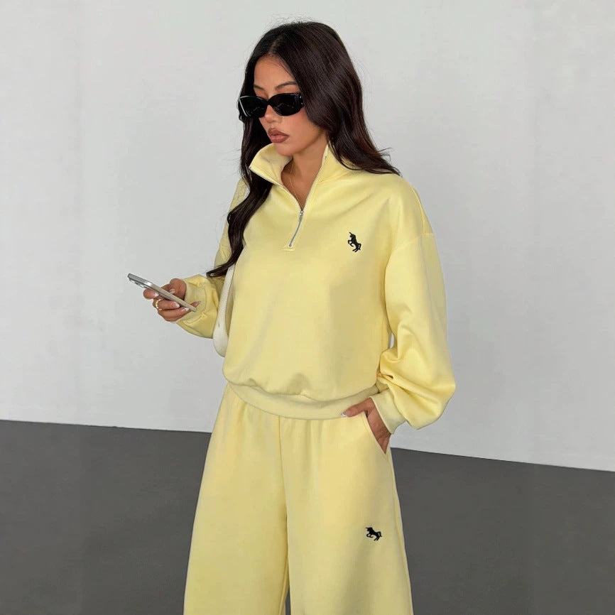 Amazon  european and american cross-border casual fashion sports letter embroidery loose sweatshirt