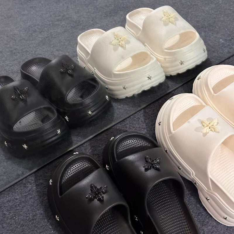 Thick sole rivet slippers for women summer outwearthick sole shit feeling 2026new arrivalsummerpopular sandals wholesale