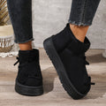 Plus size women's snow boots for export - new autumn/winter  collection: fleece-lined, extra thick, warm, slip-on cotton shoes with bow detail