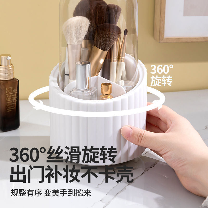 Rotatable makeup brush storage cylinder, dresser, desktop cosmetics storage box, pen holder, eyebrow pencil, lipstick rack.