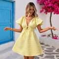 new cross-border fashion women's summer v-neck loose fit comfortable casual dress - ready to ship for  (us/europe)