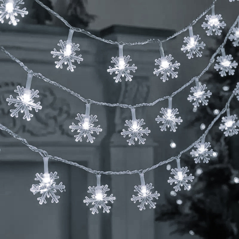 LED snowflake light string Christmas tree decoration small lights Battery box ambient light Christmas day hanging lights ins decorative lights