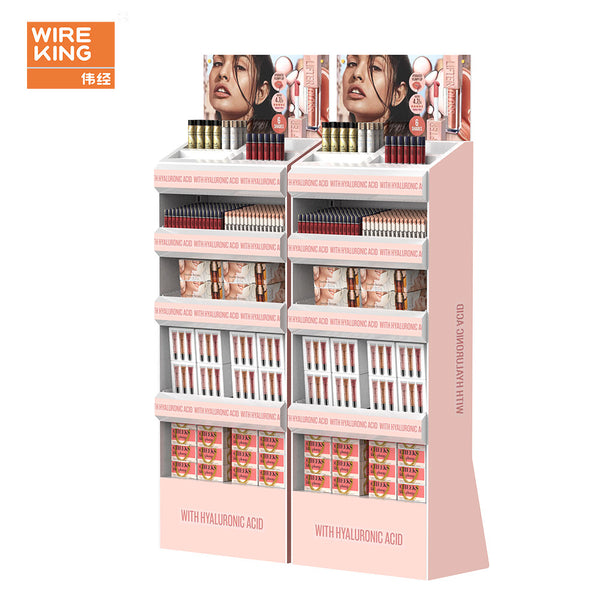 Factory customized cosmetics display racks, skin care products, makeup display racks, metal multi-layer makeup store shelves