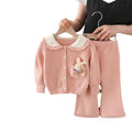 Girls' knit sweater set - new autumn/winter  collection - cartoon bear design, includes pants
