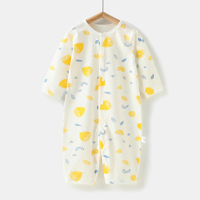 Wholesale baby rompers - spring/summer lightweight air conditioning suits, baby pajamas, long-sleeve onesies, crawling suits, newborn clothes