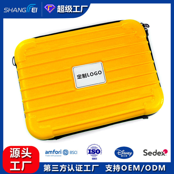 Factory custom large iPad bag travel oblique span cosmetic bag ABS + PC hard case clutch bag computer storage bag