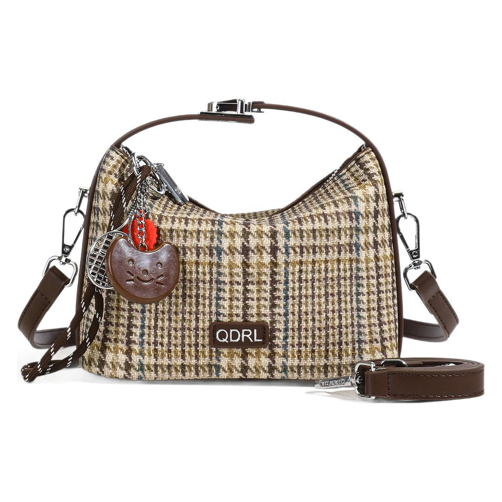 Retro woolen shoulder bag women's bag 2025 winter new foreign style ins commuter fashion chain messenger bag