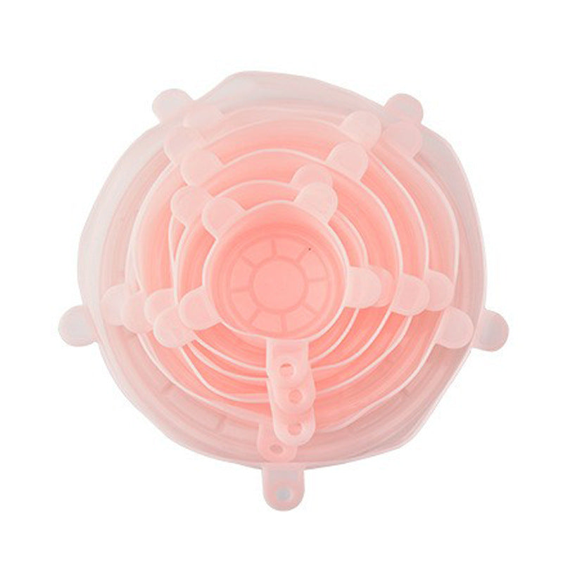 Douyin same silicone fresh-keeping cover 6-piece set, multi-functional sealing fresh-keeping bowl cover creative stretching plastic wrap hot-selling