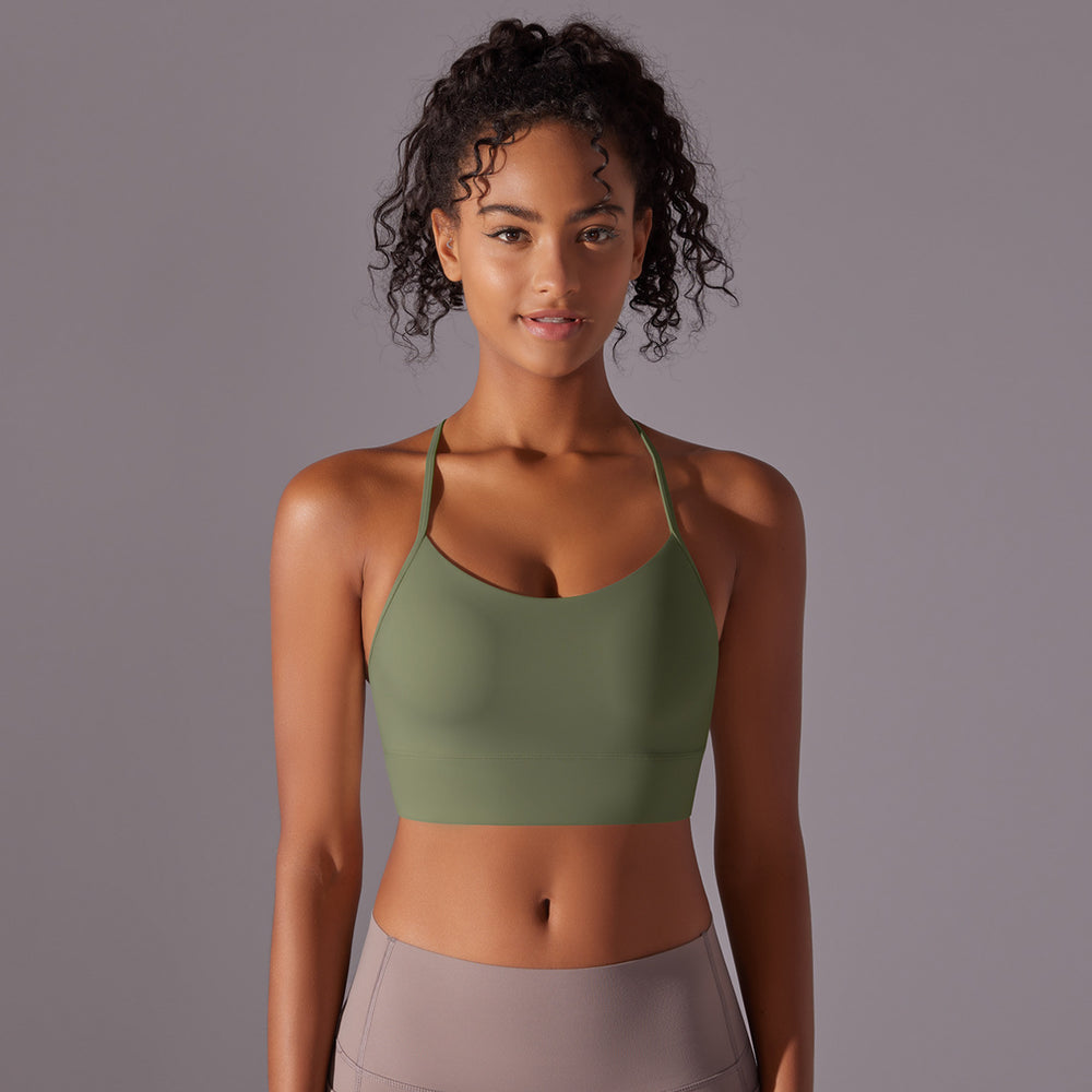 New arrivalsexy suspender back sports intimatesnudecomfortable fitness vest bubble wrap push-up yoga sports bra